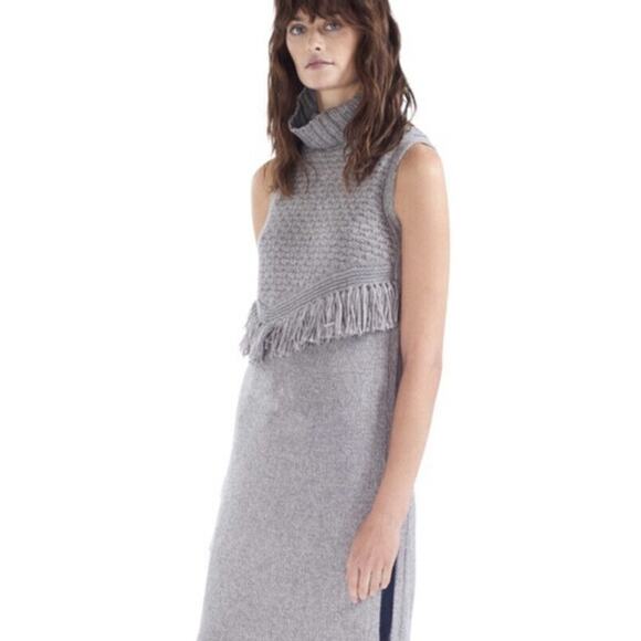 Morgan Carper Nomad gray wool blend turtleneck knee length sheath dress XS
 b24 - Picture 11 of 15